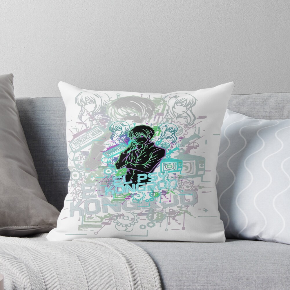 Steins;Gate Cyberpunk Glitch Throw Pillow